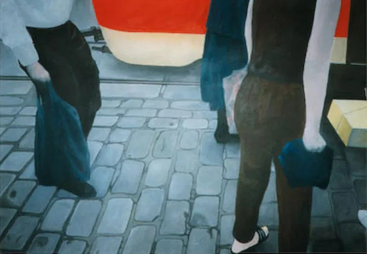 Photorealistic Prague streetcar scene